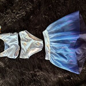 Kids Elsa Bathing Suit + Cover Up Skirt